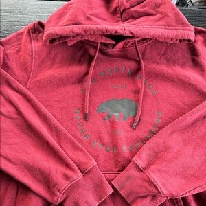 The North Face Maroon Hoodie with Bear Graphic
Mens large